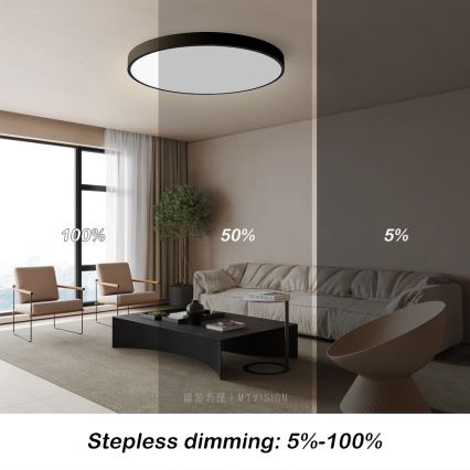 Immax NEO 07250L - LED Stmievateľné stropné svietidlo NEO LITE SEMPLICI LED/60W/230V 3000-6000K Wi-Fi Tuya čierna + diaľkové ovládanie
