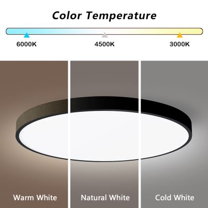 Immax NEO 07250L - LED Stmievateľné stropné svietidlo NEO LITE SEMPLICI LED/60W/230V 3000-6000K Wi-Fi Tuya čierna + diaľkové ovládanie