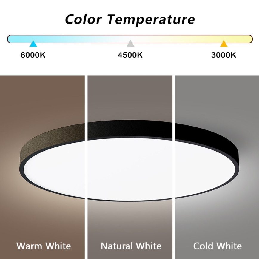 Immax NEO 07250L - LED Stmievateľné stropné svietidlo NEO LITE SEMPLICI LED/60W/230V 3000-6000K Wi-Fi Tuya čierna + diaľkové ovládanie