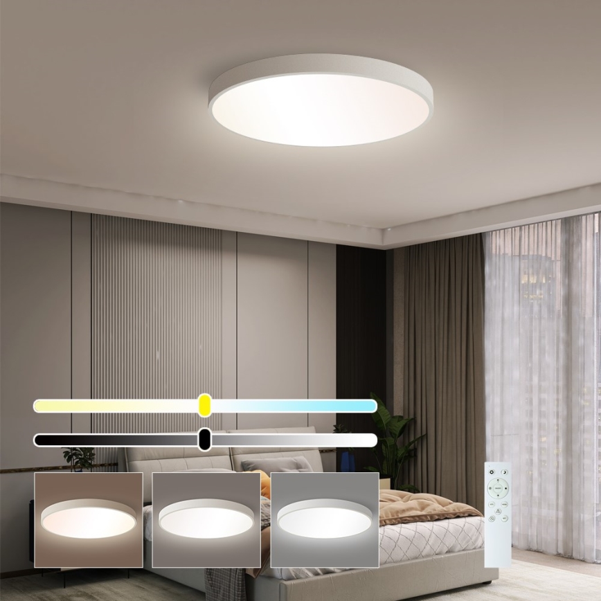 Immax NEO 07252L - LED Stmievateľné stropné svietidlo NEO LITE SEMPLICI LED/48W/230V 3000-6000K Wi-Fi Tuya biela + diaľkové ovládanie