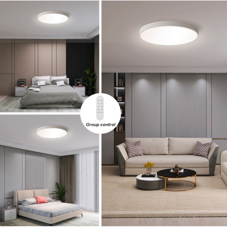 Immax NEO 07252L - LED Stmievateľné stropné svietidlo NEO LITE SEMPLICI LED/48W/230V 3000-6000K Wi-Fi Tuya biela + diaľkové ovládanie