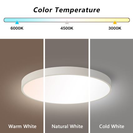 Immax NEO 07252L - LED Stmievateľné stropné svietidlo NEO LITE SEMPLICI LED/48W/230V 3000-6000K Wi-Fi Tuya biela + diaľkové ovládanie