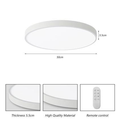 Immax NEO 07252L - LED Stmievateľné stropné svietidlo NEO LITE SEMPLICI LED/48W/230V 3000-6000K Wi-Fi Tuya biela + diaľkové ovládanie