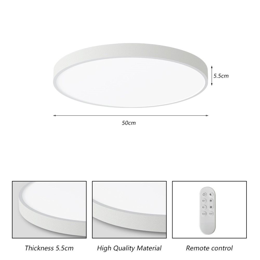 Immax NEO 07252L - LED Stmievateľné stropné svietidlo NEO LITE SEMPLICI LED/48W/230V 3000-6000K Wi-Fi Tuya biela + diaľkové ovládanie
