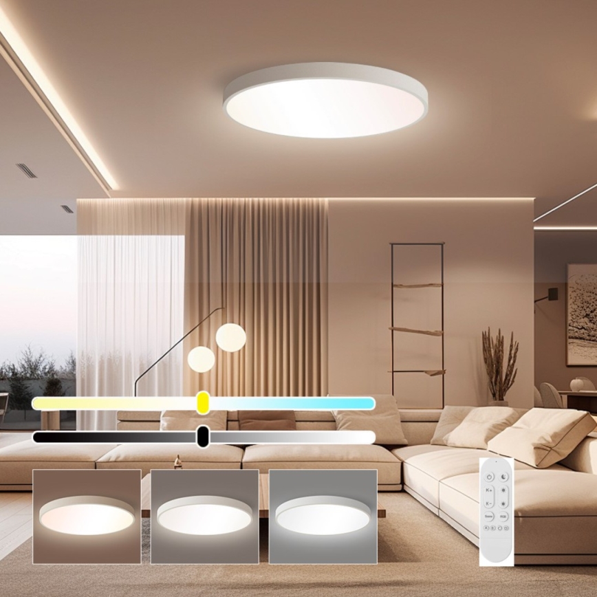 Immax NEO 07253L - LED Stmievateľné stropné svietidlo NEO LITE SEMPLICI LED/60W/230V 3000-6000K Wi-Fi Tuya biela + diaľkové ovládanie