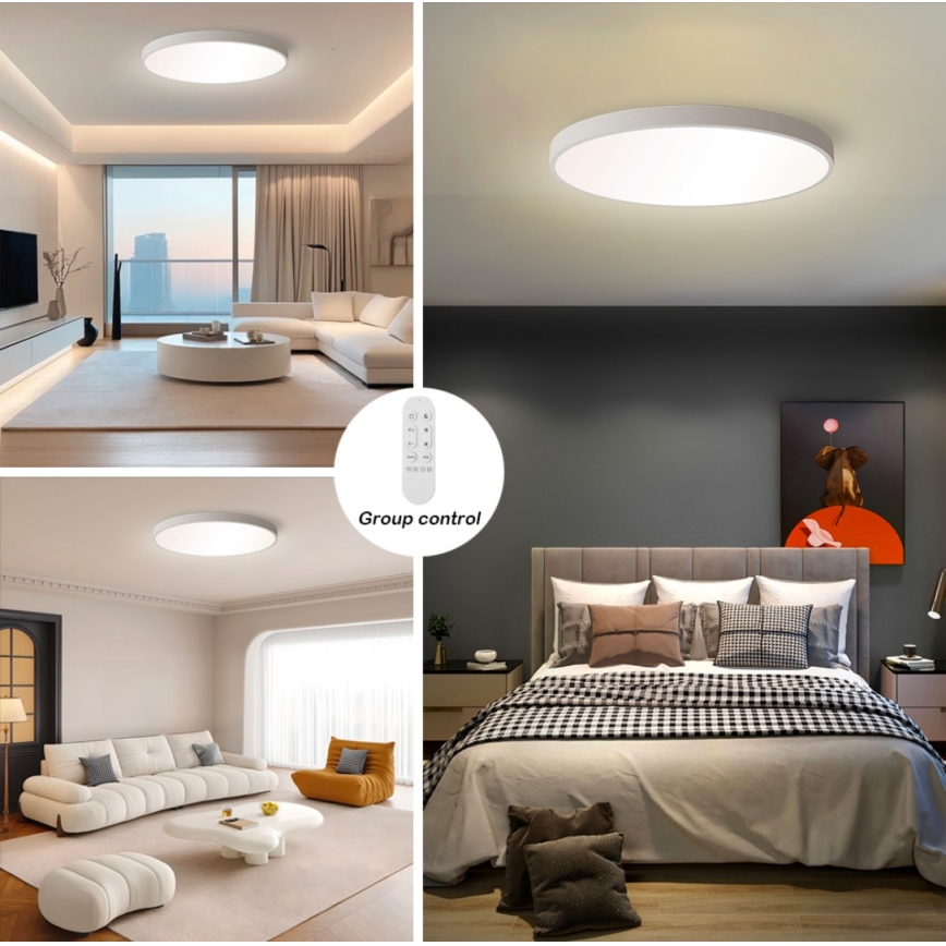 Immax NEO 07253L - LED Stmievateľné stropné svietidlo NEO LITE SEMPLICI LED/60W/230V 3000-6000K Wi-Fi Tuya biela + diaľkové ovládanie