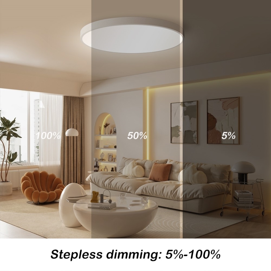 Immax NEO 07253L - LED Stmievateľné stropné svietidlo NEO LITE SEMPLICI LED/60W/230V 3000-6000K Wi-Fi Tuya biela + diaľkové ovládanie