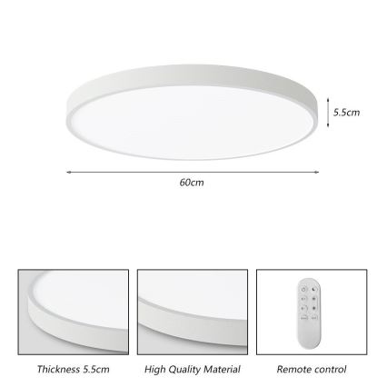 Immax NEO 07253L - LED Stmievateľné stropné svietidlo NEO LITE SEMPLICI LED/60W/230V 3000-6000K Wi-Fi Tuya biela + diaľkové ovládanie