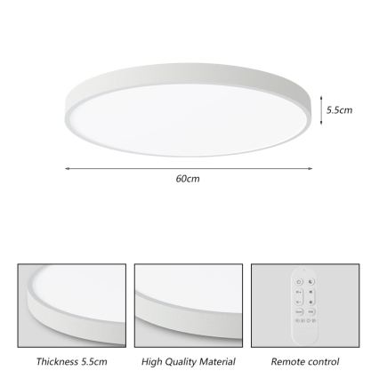 Immax NEO 07253L - LED Stmievateľné stropné svietidlo NEO LITE SEMPLICI LED/60W/230V 3000-6000K Wi-Fi Tuya biela + diaľkové ovládanie