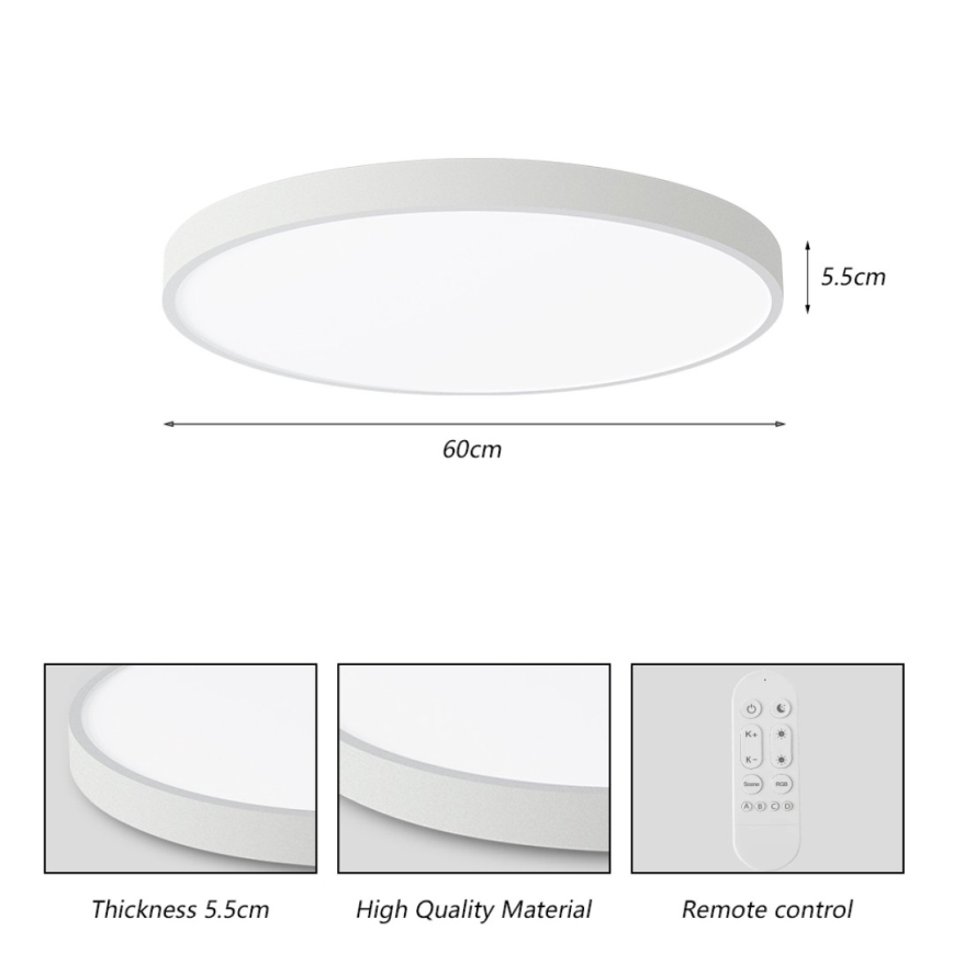 Immax NEO 07253L - LED Stmievateľné stropné svietidlo NEO LITE SEMPLICI LED/60W/230V 3000-6000K Wi-Fi Tuya biela + diaľkové ovládanie