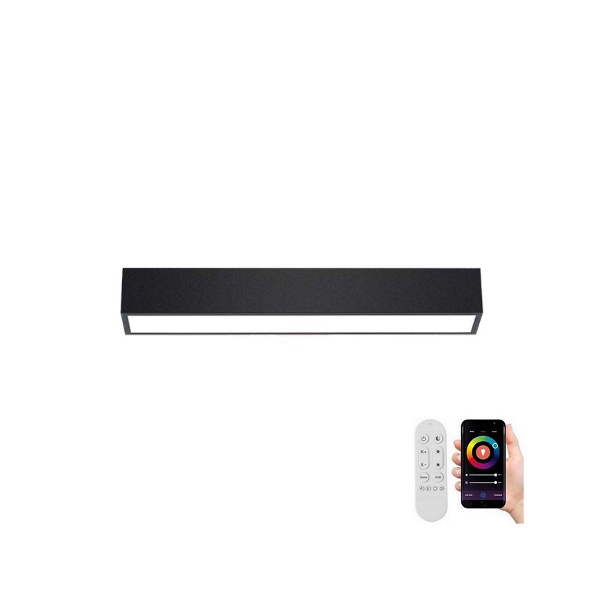 Immax NEO 07254L - LED Stmievateľné stropné svietidlo NEO LITE LUNGO LED/20W/230V 3000-6000K Wi-Fi Tuya čierna + diaľkové ovládanie