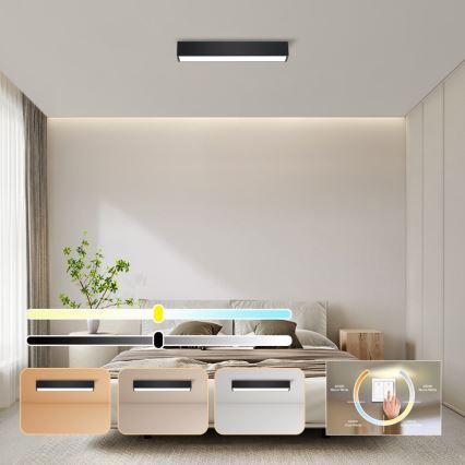 Immax NEO 07254L - LED Stmievateľné stropné svietidlo NEO LITE LUNGO LED/20W/230V 3000-6000K Wi-Fi Tuya čierna + diaľkové ovládanie