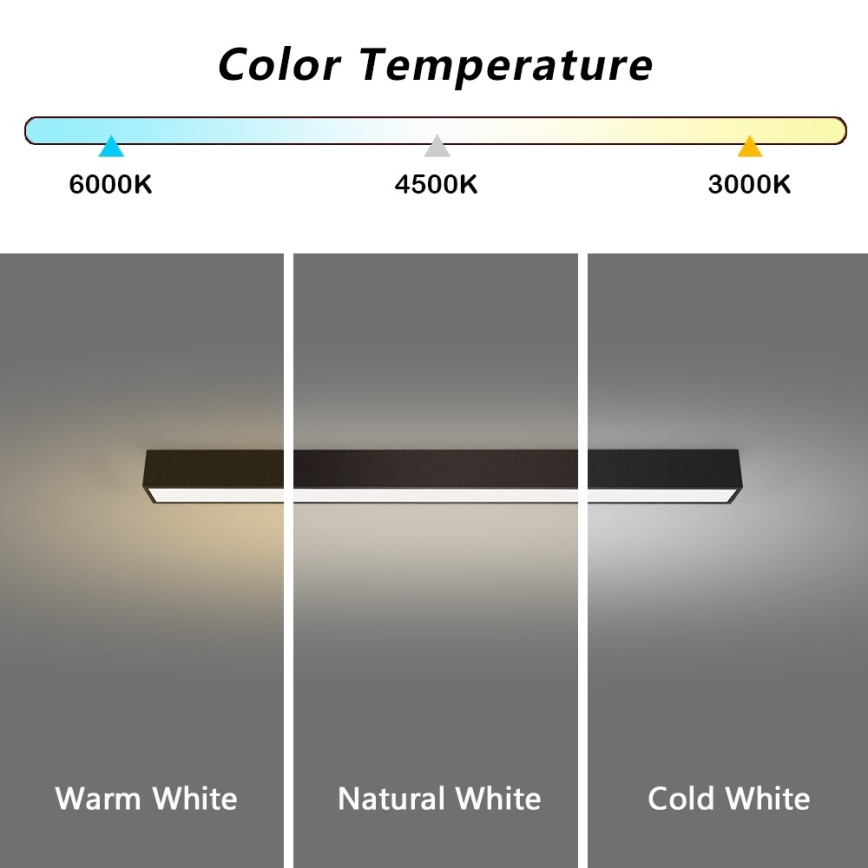 Immax NEO 07255L - LED Stmievateľné stropné svietidlo NEO LITE LUNGO LED/20W/230V 3000-6000K Wi-Fi Tuya čierna + diaľkové ovládanie