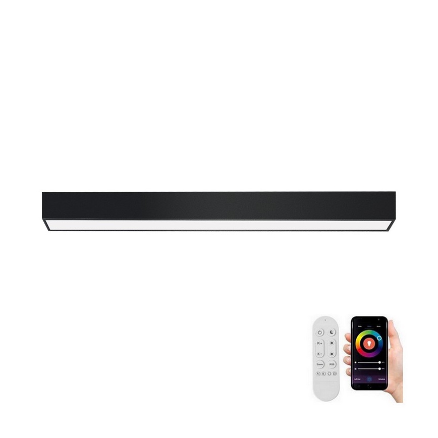 Immax NEO 07255L - LED Stmievateľné stropné svietidlo NEO LITE LUNGO LED/20W/230V 3000-6000K Wi-Fi Tuya čierna + diaľkové ovládanie