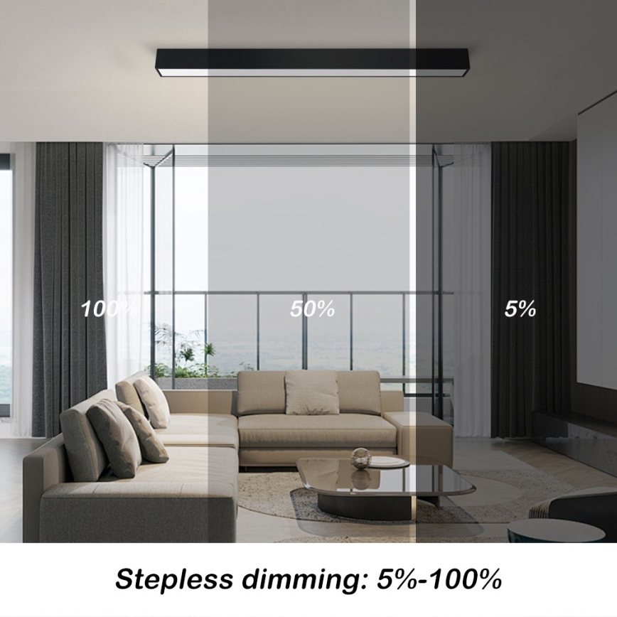 Immax NEO 07255L - LED Stmievateľné stropné svietidlo NEO LITE LUNGO LED/20W/230V 3000-6000K Wi-Fi Tuya čierna + diaľkové ovládanie