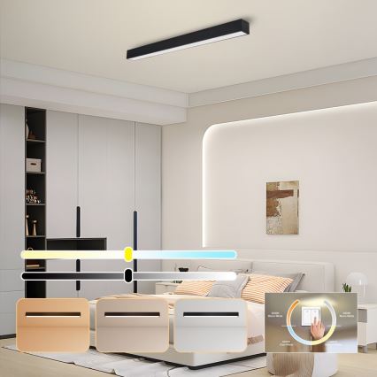 Immax NEO 07256L - LED Stmievateľné stropné svietidlo NEO LITE LUNGO LED/38W/230V 3000-6000K Wi-Fi Tuya čierna + diaľkové ovládanie