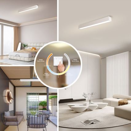 Immax NEO 07258L - LED Stmievateľné stropné svietidlo NEO LITE LUNGO LED/29W/230V 3000-6000K Wi-Fi Tuya biela + diaľkové ovládanie