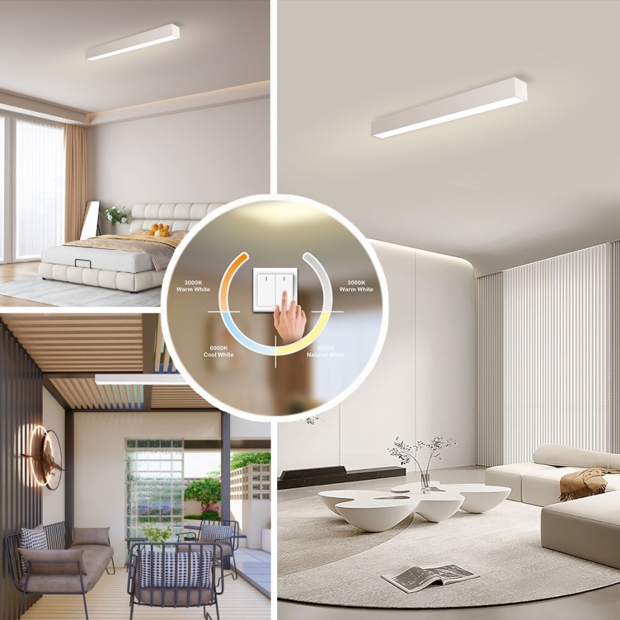Immax NEO 07258L - LED Stmievateľné stropné svietidlo NEO LITE LUNGO LED/29W/230V 3000-6000K Wi-Fi Tuya biela + diaľkové ovládanie