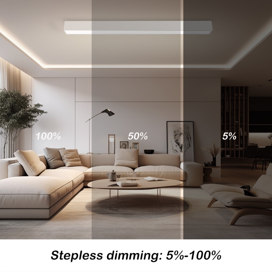 Immax NEO 07259L - LED Stmievateľné stropné svietidlo NEO LITE LUNGO LED/38W/230V 3000-6000K Wi-Fi Tuya biela + diaľkové ovládanie