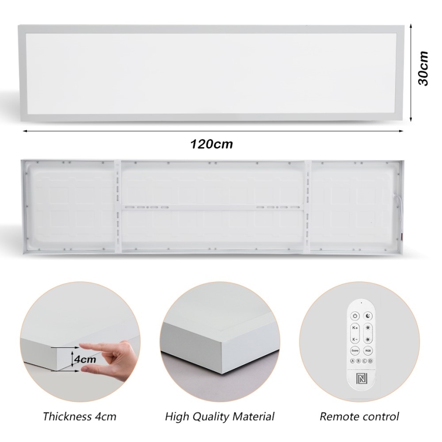 Immax NEO 07276L - LED Stmievateľné kúpeľňové stropné svietidlo NEO LITE FRAME LED/50W/230V IP44 Wi-Fi Tuya + diaľkové ovládanie biela