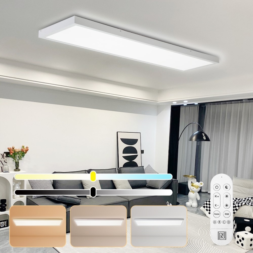 Immax NEO 07276L - LED Stmievateľné kúpeľňové stropné svietidlo NEO LITE FRAME LED/50W/230V IP44 Wi-Fi Tuya + diaľkové ovládanie biela