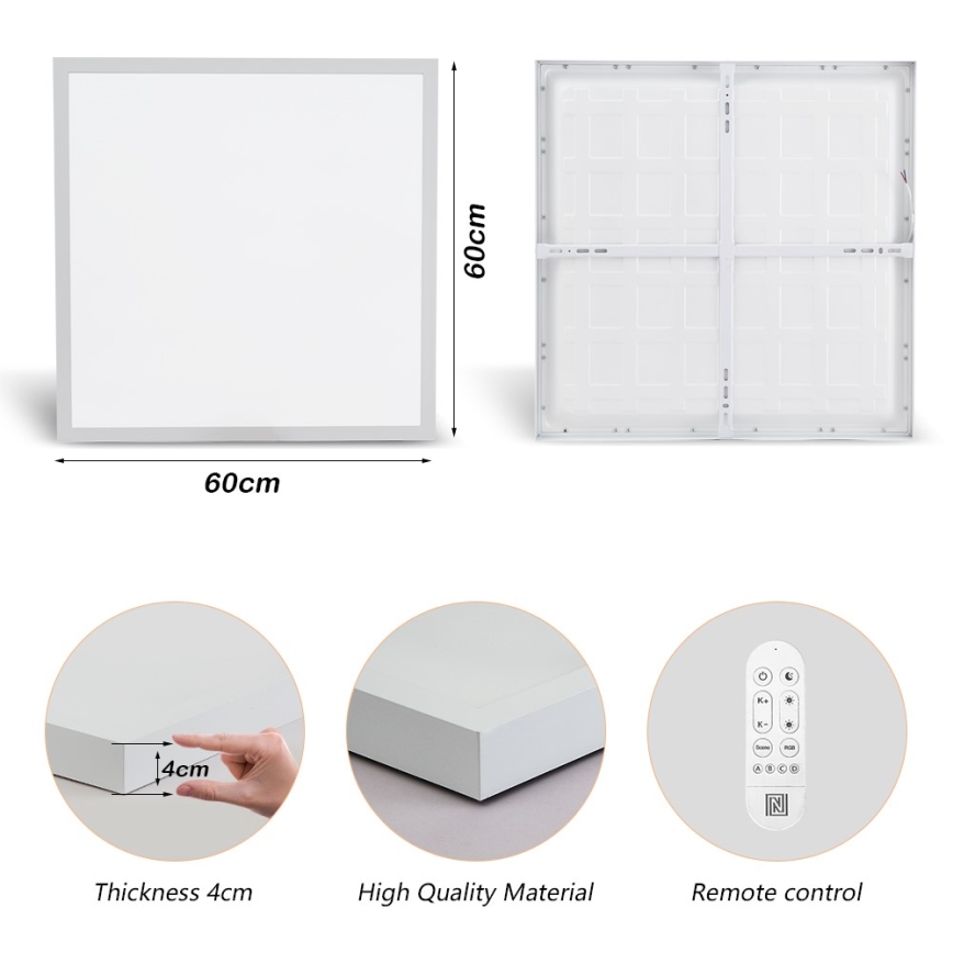 Immax NEO 07277L - LED Stmievateľné kúpeľňové stropné svietidlo NEO LITE FRAME LED/50W/230V IP44 Wi-Fi Tuya +dálkové ovládanie biela
