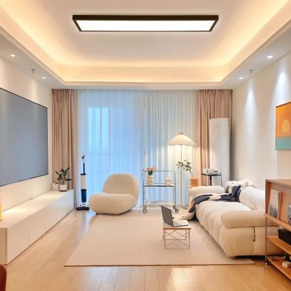 Immax NEO 07278L - LED Stmievateľné kúpeľňové stropné svietidlo NEO LITE FRAME LED/50W/230V IP44 Wi-Fi Tuya + diaľkové ovládanie čierna