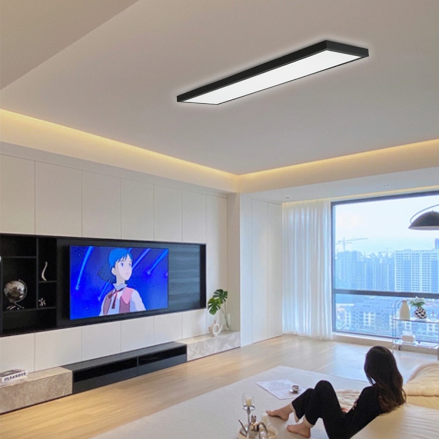 Immax NEO 07278L - LED Stmievateľné kúpeľňové stropné svietidlo NEO LITE FRAME LED/50W/230V IP44 Wi-Fi Tuya + diaľkové ovládanie čierna