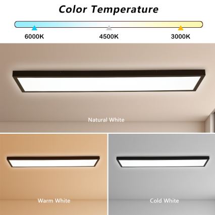 Immax NEO 07278L - LED Stmievateľné kúpeľňové stropné svietidlo NEO LITE FRAME LED/50W/230V IP44 Wi-Fi Tuya + diaľkové ovládanie čierna