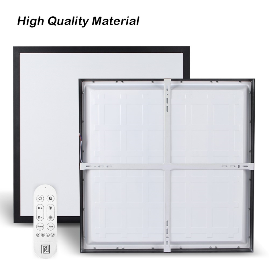 Immax NEO 07279L - LED Stmievateľné kúpeľňové stropné svietidlo NEO LITE FRAME LED/50W/230V IP44 Wi-Fi Tuya + diaľkové ovládanie čierna