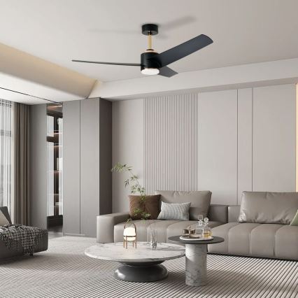 Immax NEO 07280L - LED Stmievateľný stropný ventilátor BEAUTY LED/18W/230V Wi-Fi Tuya čierna + diaľkové ovládanie