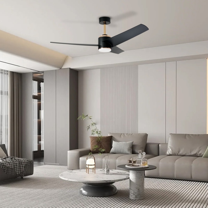Immax NEO 07280L - LED Stmievateľný stropný ventilátor BEAUTY LED/18W/230V Wi-Fi Tuya čierna + diaľkové ovládanie