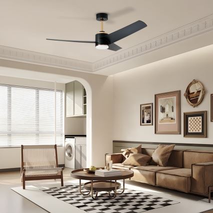 Immax NEO 07280L - LED Stmievateľný stropný ventilátor BEAUTY LED/18W/230V Wi-Fi Tuya čierna + diaľkové ovládanie