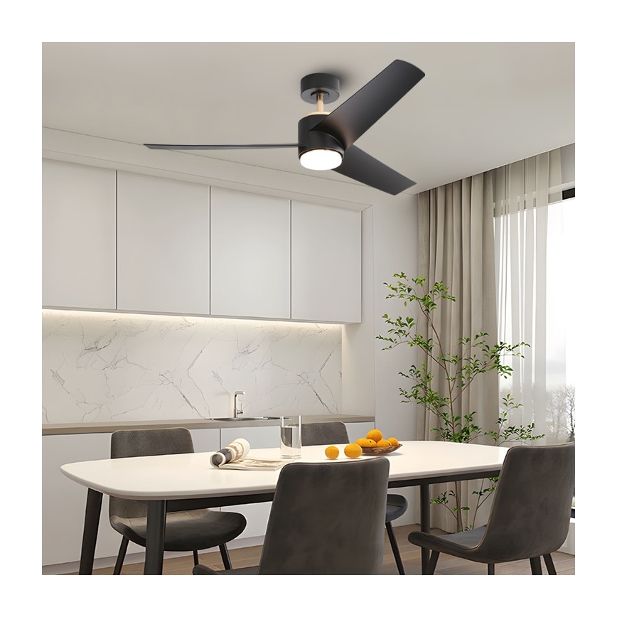 Immax NEO 07280L - LED Stmievateľný stropný ventilátor BEAUTY LED/18W/230V Wi-Fi Tuya čierna + diaľkové ovládanie