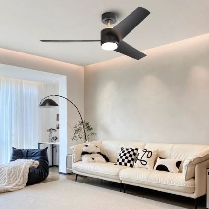 Immax NEO 07280L - LED Stmievateľný stropný ventilátor BEAUTY LED/18W/230V Wi-Fi Tuya čierna + diaľkové ovládanie