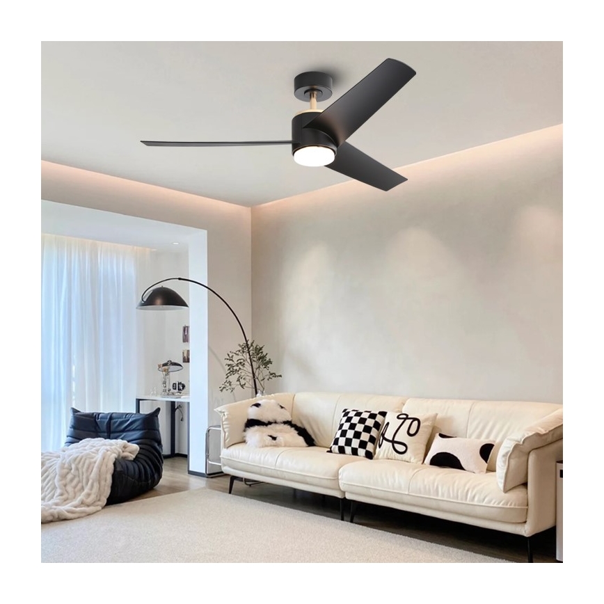 Immax NEO 07280L - LED Stmievateľný stropný ventilátor BEAUTY LED/18W/230V Wi-Fi Tuya čierna + diaľkové ovládanie