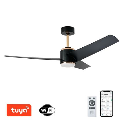 Immax NEO 07280L - LED Stmievateľný stropný ventilátor BEAUTY LED/18W/230V Wi-Fi Tuya čierna + diaľkové ovládanie