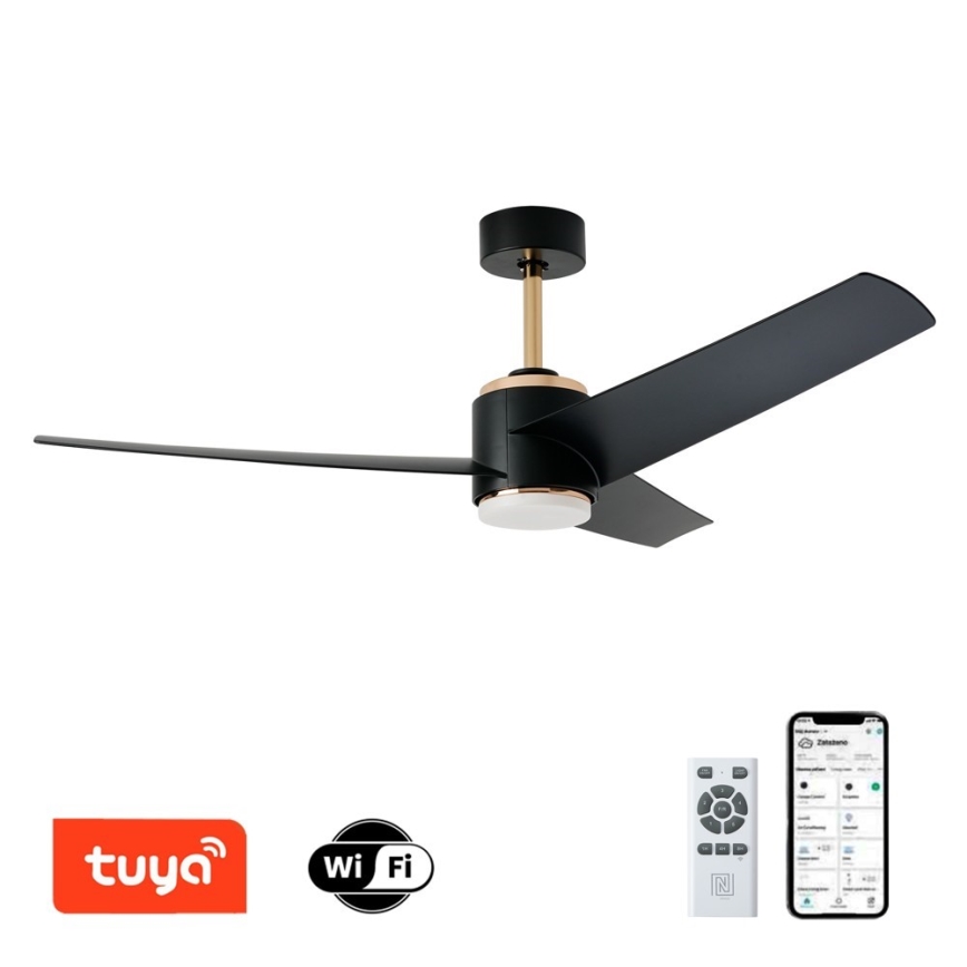 Immax NEO 07280L - LED Stmievateľný stropný ventilátor BEAUTY LED/18W/230V Wi-Fi Tuya čierna + diaľkové ovládanie