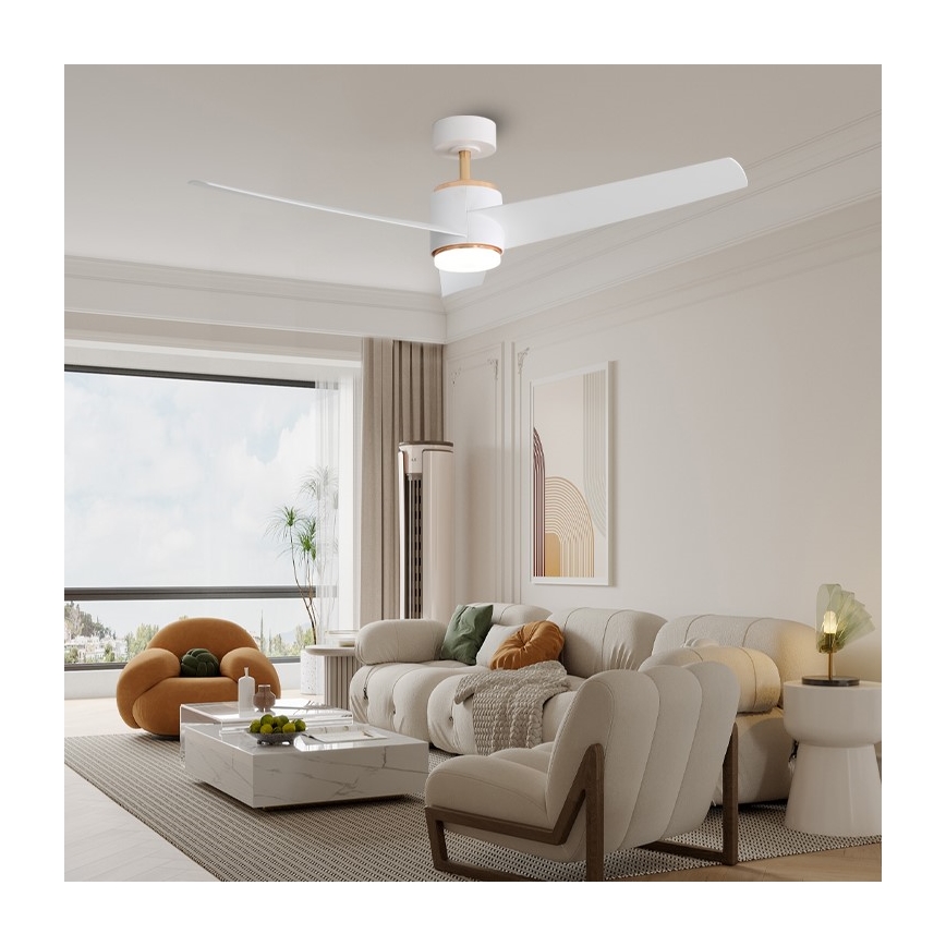 Immax NEO 07281L - LED+CCT stmievateľný stropný ventilátor BEAUTY LED/18W/230V 3000/4000/6000K Wi-Fi Tuya pr. 132 cm + diaľkové ovládanie