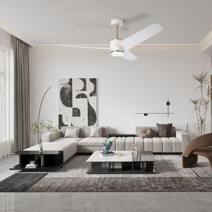 Immax NEO 07281L - LED+CCT stmievateľný stropný ventilátor BEAUTY LED/18W/230V 3000/4000/6000K Wi-Fi Tuya pr. 132 cm + diaľkové ovládanie