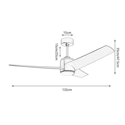 Immax NEO 07281L - LED+CCT stmievateľný stropný ventilátor BEAUTY LED/18W/230V 3000/4000/6000K Wi-Fi Tuya pr. 132 cm + diaľkové ovládanie
