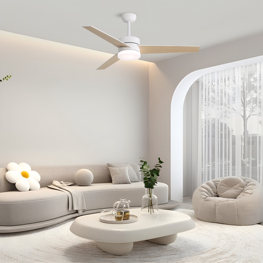 Immax NEO 07284L - LED+CCT stmievateľný stropný ventilátor VARIABLE LED/24W/230V 3000/4000/6000K Wi-Fi Tuya pr. 132 cm + diaľkové ovládanie