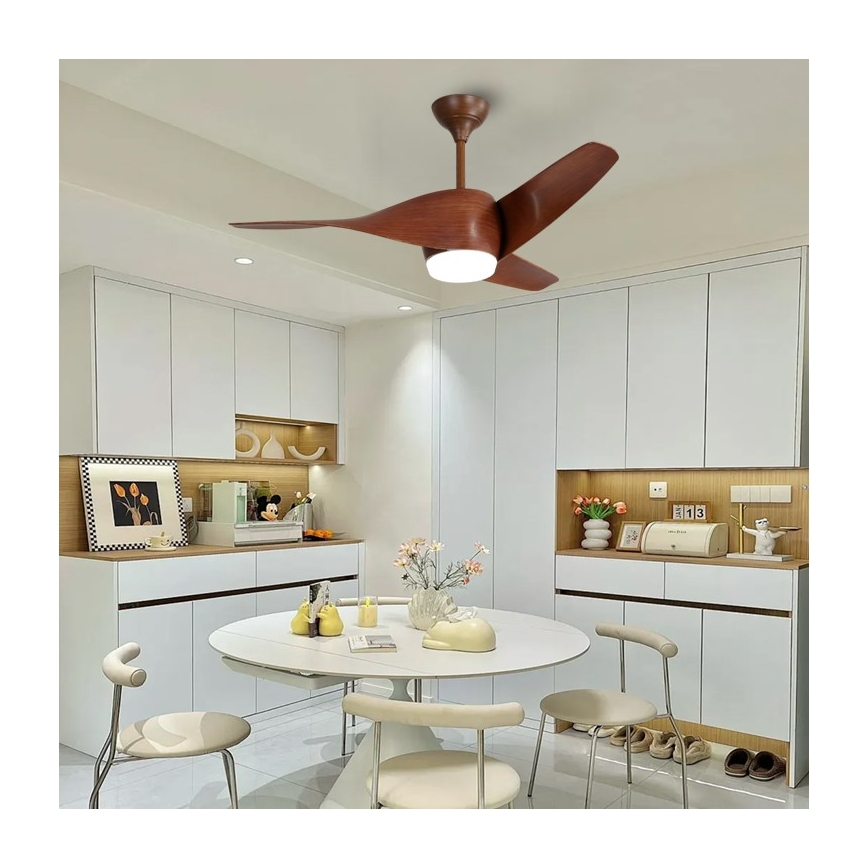 Immax NEO 07286L - LED Stmievateľný stropný ventilátor WAVE LED/18W/230V Wi-Fi Tuya hnedá + diaľkové ovládanie