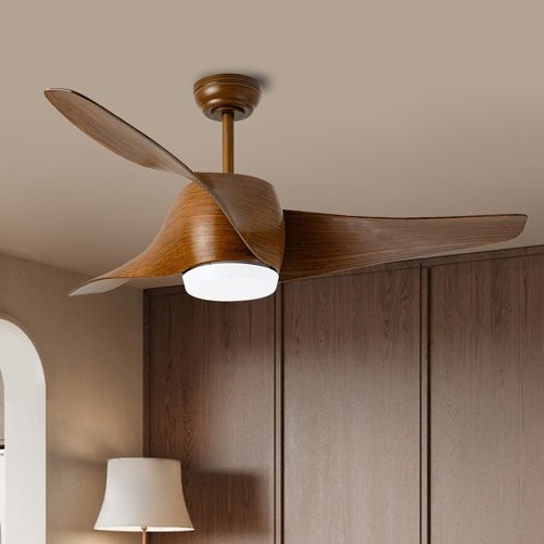Immax NEO 07286L - LED Stmievateľný stropný ventilátor WAVE LED/18W/230V Wi-Fi Tuya hnedá pr. 132 cm + diaľkové ovládanie