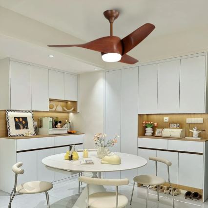 Immax NEO 07286L - LED stropný ventilátor WAVE LED/18W/230V Wi-Fi Tuya, hnedý, priemer 132 cm + diaľkové ovládanie