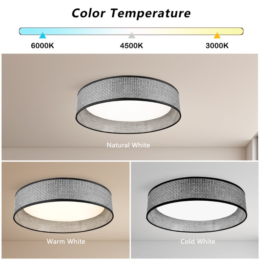 Immax NEO 07287L - LED+CCT Stmievateľné stropné svietidlo LONA LED/36W/230V 3000-6000K Wi-Fi Tuya priemer 45,5 cm + diaľkové ovládanie