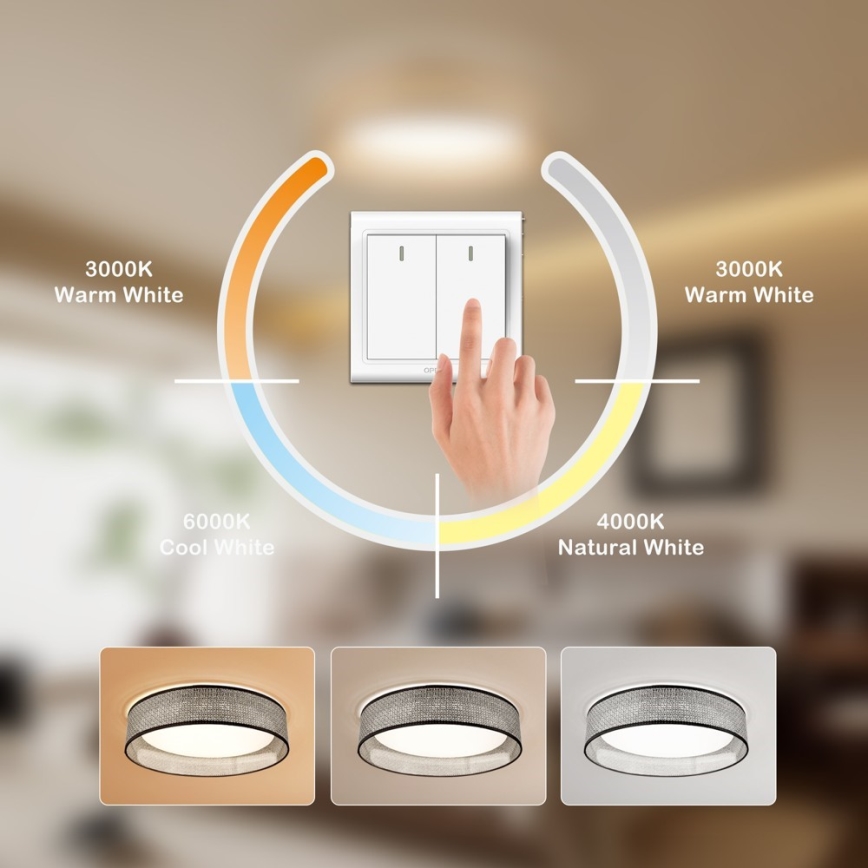 Immax NEO 07287L - LED+CCT Stmievateľné stropné svietidlo LONA LED/36W/230V 3000-6000K Wi-Fi Tuya priemer 45,5 cm + diaľkové ovládanie