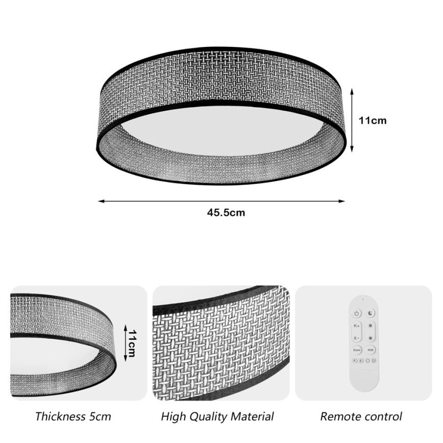 Immax NEO 07287L - LED+CCT Stmievateľné stropné svietidlo LONA LED/36W/230V 3000-6000K Wi-Fi Tuya priemer 45,5 cm + diaľkové ovládanie