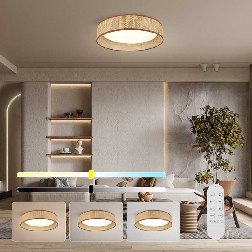 Immax NEO 07288L - LED+CCT stmievateľné stropné svietidlo LONA LED/36W/230V 3000-6000K Wi-Fi Tuya pr. 45,5 cm + diaľkové ovládanie