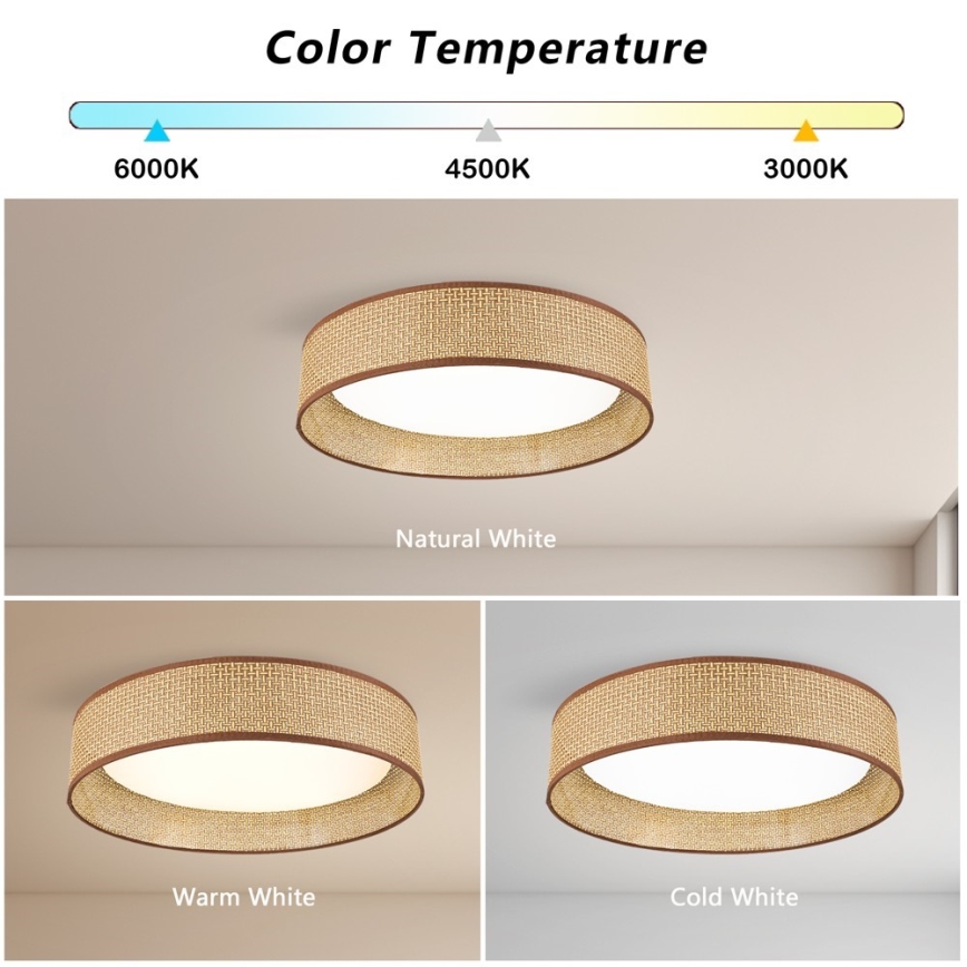 Immax NEO 07288L - LED+CCT stmievateľné stropné svietidlo LONA LED/36W/230V 3000-6000K Wi-Fi Tuya pr. 45,5 cm + diaľkové ovládanie